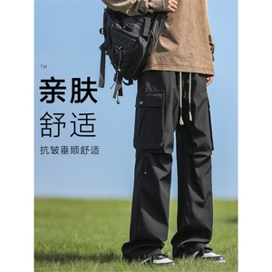 潮牌日系工装裤男士秋款美式宽松休闲阔腿直筒长裤子K720-特批-39图片