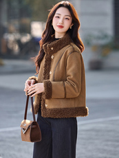 （现货）XBL新款2025年冬季保暖皮毛一体羊羔毛大衣性价比高送包，女装羽绒服，欣贝拉