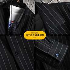 衬衣男2021新款长袖休闲宽松条纹男士衬衫外套DF07T，男装衬衫，电商A102