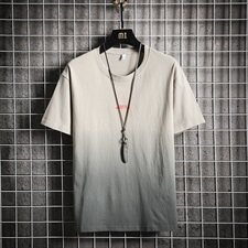 703-T185夏季日系男式渐变吊染休闲T恤半袖，男装T恤，星座703