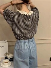 【现货】欧货小衫格子衬衫，女装衬衫，悠奈尔