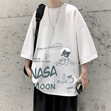 Q11187-P30NASA联名同款春夏季七分袖t恤大码五分袖男短袖中袖，男装T恤，电商A040