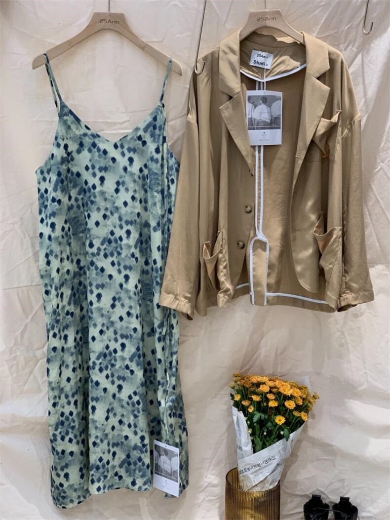 油画吊带+醋酸防晒外套，女装背心吊带，25Ann·Studio