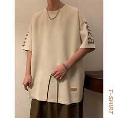 新款短袖男港风暖光夏季t恤休闲百搭印花圆领T恤男上衣TC3136-P35，男装T恤，星座717