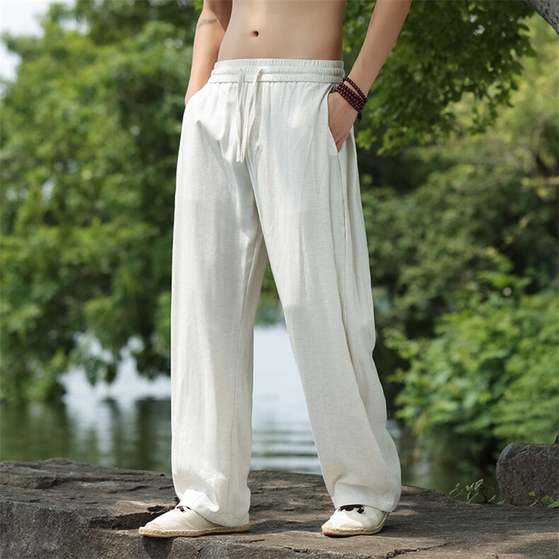 风亚麻松弛感休闲直筒裤 星座815-8607p75图片