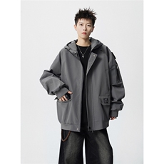 可二开发光贴片连帽工装冲锋衣大码M-5XL夹克男JK78076P85控128，男装夹克，星座227-7