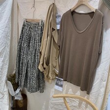 防晒外套+波浪半身裙，女装半身裙，25Ann·Studio