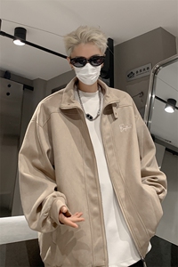 主推 港风美式复古麂皮绒立领潮牌夹克外套上衣男女 G1093 P88图片
