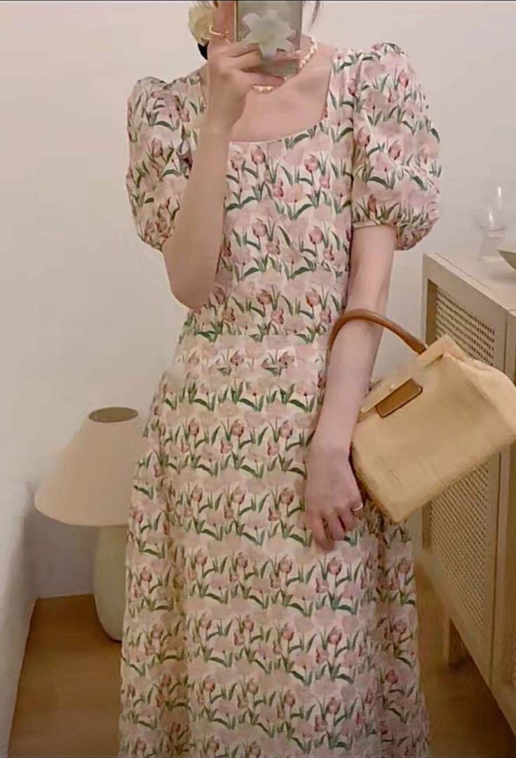 郁金香连衣裙超美，女装连衣裙，欧妮卡蒂蔓