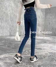 秋季新款后腰蝴蝶结牛仔裤，女装牛仔裤，臣己