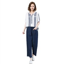 2021夏季新款简约时尚休闲宽松气质文艺套装，女装套装/套裙，叶笙衣