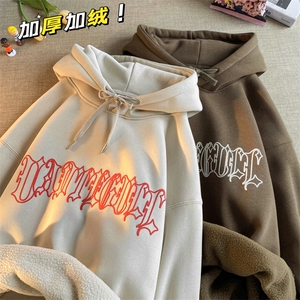 A334-WY10薄款P55 加绒加厚P65 重磅65棉发泡字母街头潮连帽卫衣图片