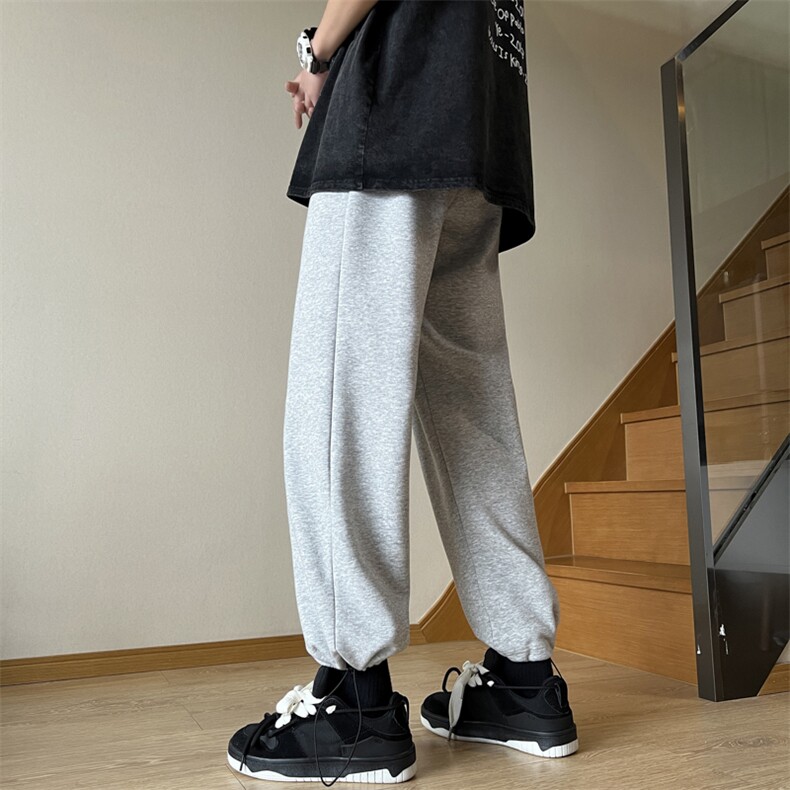 wassuphappy休闲卫裤男春秋季潮流垂感直筒运动裤青少年阔腿裤子,男装休闲裤,星座109