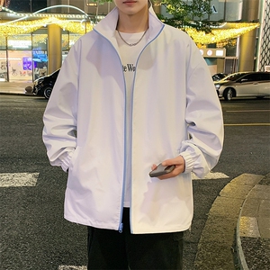 港风秋季新款宽松夹克男渐变色立领上衣两面穿外套MYJ24-7906-P68图片