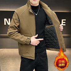 1018-JK918-P68新款工装立领夹克男款二棉衣服潮牌微阔浅色外套，男装棉衣，星座1018