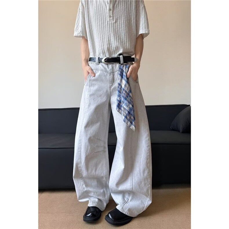 美式高街直筒宽松牛仔裤男女休闲裤N7124/P50,男装牛仔裤,电商D202