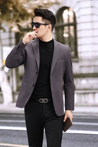新款秋冬新款西服休闲复古天丝棉西装男2501P165图片