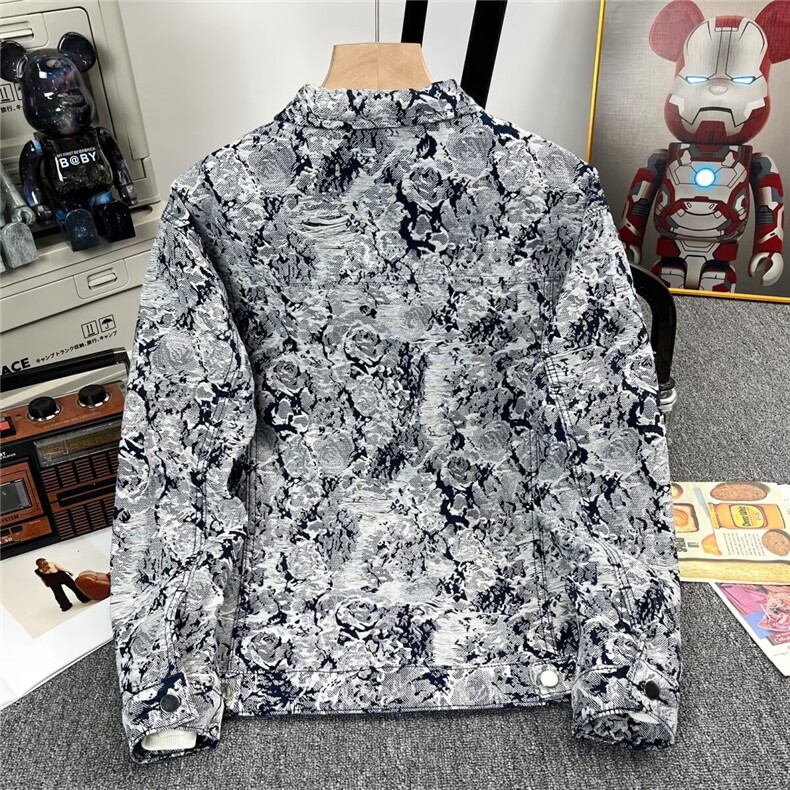 春秋新款小众破坏风流苏花卉牛仔外套重工刺绣宽松夹克3731/P79,男装夹克,星座506B