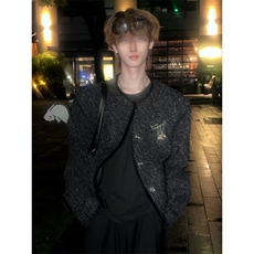 轻奢重工小香风外套男2025秋冬新款短款细闪小洋装夹克上衣潮，男装夹克，星座601-1
