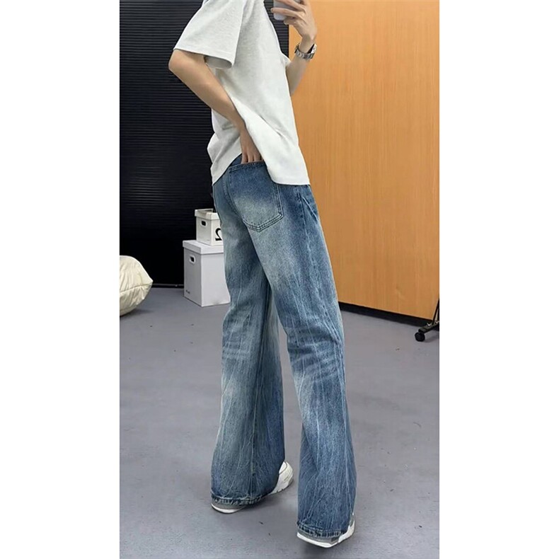美式高街vibe重工艺水洗闪电纹hiphop牛仔裤货号K2593P55,男装牛仔裤,电商A063
