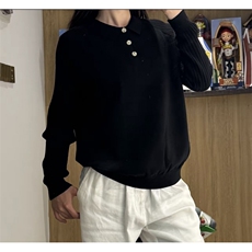 复古老钱风插肩袖竖条纹肌理感长袖针织POLO衫情侣毛衣C67082/P65，男装Polo衫，电商A243