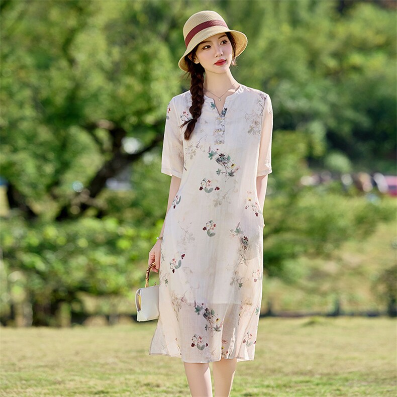 2026年夏季苎麻文艺/优雅旗袍,女装汉服/婚纱/旗袍/礼服,江南依恋