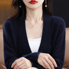 优雅气质女开衫简约百搭显瘦保暖外套品质纯材质柔软舒适，女装羊毛衫，琳华羊绒