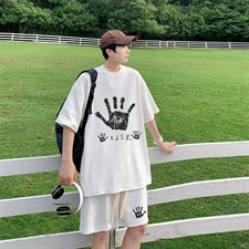 电商DSA028-TZDTHD14-P50夏季华夫格套装男T恤短裤两件套港风，男装休闲套装，电商A028