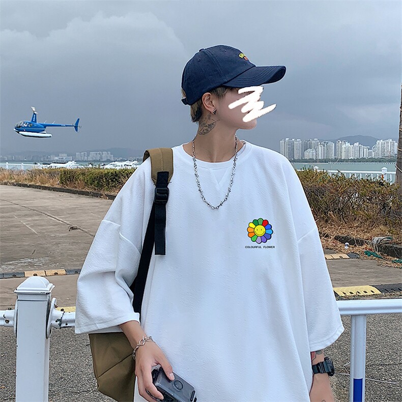 Q11101-P30 春夏季七分袖t恤男大码五分袖男短袖中袖图片