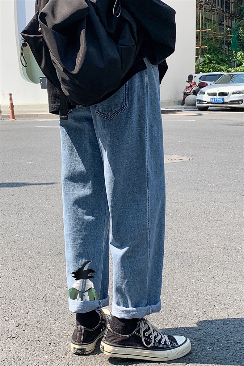 NK44005-P38直筒牛仔裤男士大码宽松九分裤男休闲长裤子男,男装牛仔裤,电商A040