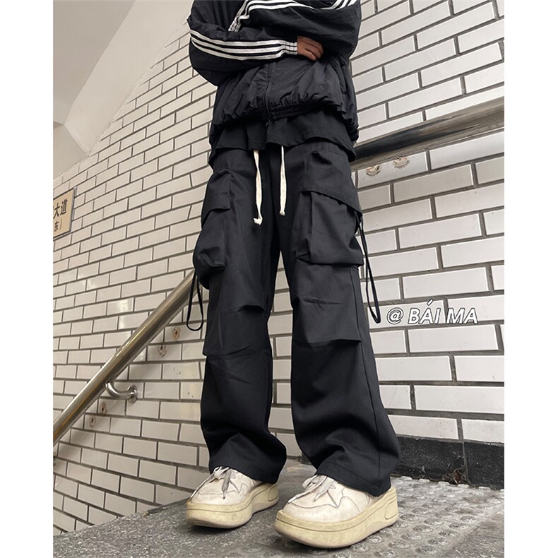 美式高街10工装直筒裤男潮牌hiphop阔腿拖地裤XZ211-1-K2202-P65,男装工装外套,星座211-1