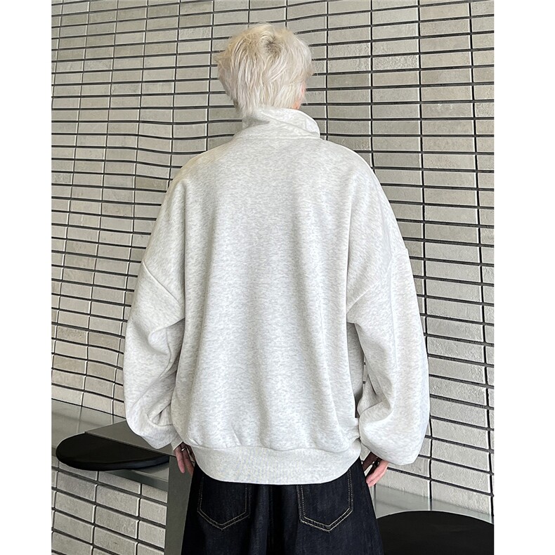 秋冬季半高领拉链立领卫衣宽松外套男生帅气运动风W209-P58,女装短外套,电商C307