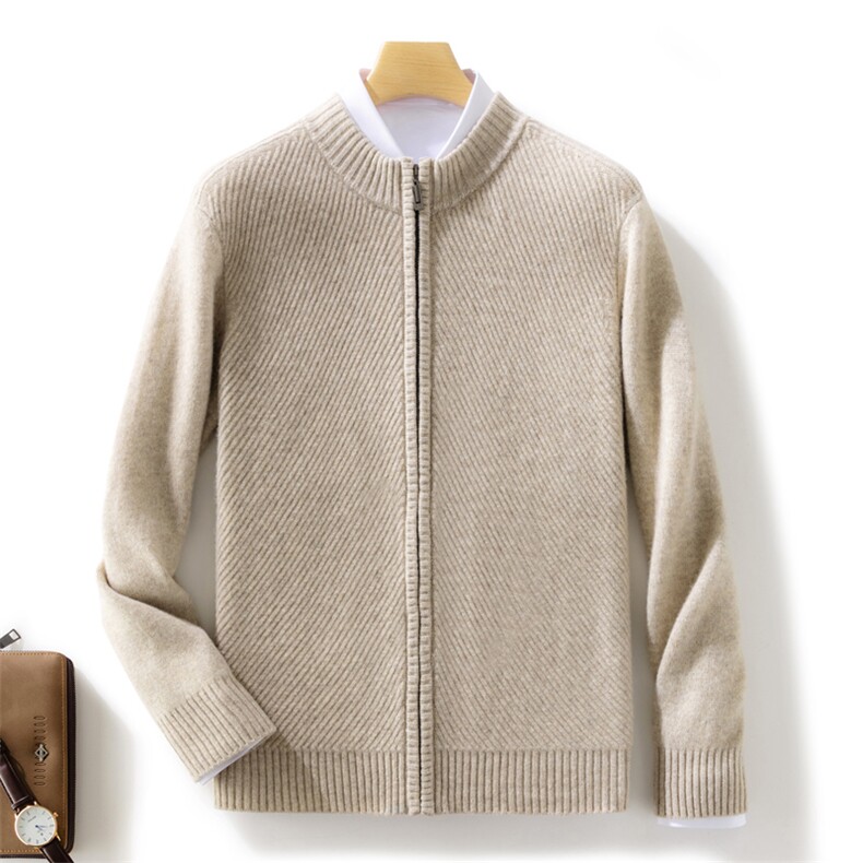 2024年秋冬季澳洲羊毛商务休闲家加厚开衫，男装羊毛衫，忠诺羊绒