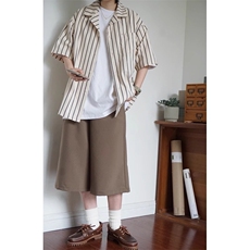 cityboy日系复古vintage古巴领条纹短袖衬衫男休闲宽松高级感衬衣，男装衬衫，星座1210-1