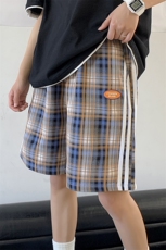夏季格子宽松薄款短裤中性休闲五分裤运动裤A125-6603-P38，男装牛仔裤，电商A125