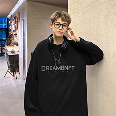 新款基础简约印花情侣上衣潮牌长袖T恤男女宽松潮流T恤HY290TP25，男装T恤，电商A102B