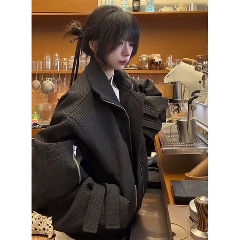 纯色美式高街复古拉链防风宽松飞行服重磅工装立领夹克外套JS297,男装夹克,星座1116A（原606A-3）