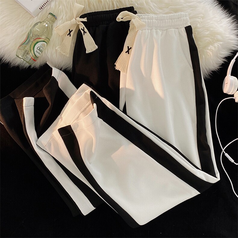 280克华夫格阔腿裤直筒拼接宽松大码休闲长裤垂感222-7-KZ03-p40，男装休闲裤，星座222-7