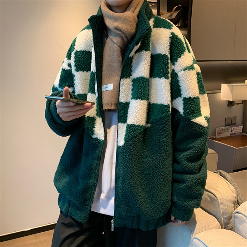 冬季羊羔毛外套男潮牌立领棉服棉衣A328P100控148,男装棉衣,电商A309