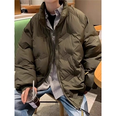 冬季美式立领潮牌棉衣男士休闲宽松复古潮流加厚保暖棉服棉袄外套，男装棉衣，星座506A
