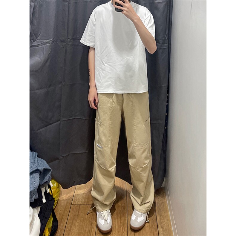 03高街款美式工装裤宽松直筒痞帅伞兵裤春夏XZ211-1-K2429-P55,男装工装外套,星座211-1