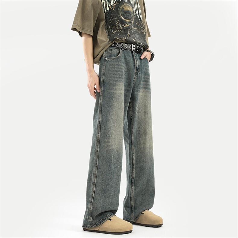 C315-G3011现货高质量重工洗水猫须马骝牛仔裤(P65限89)3，男装牛仔裤，电商C315