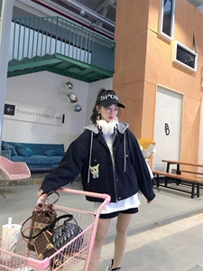 爆版加厚款牛仔外套帽子可拆卸图片