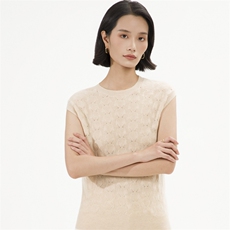 30%羊绒套头圆领纯色2024年秋季无袖显瘦针织背心，女装羊绒衫，巾兮羊绒