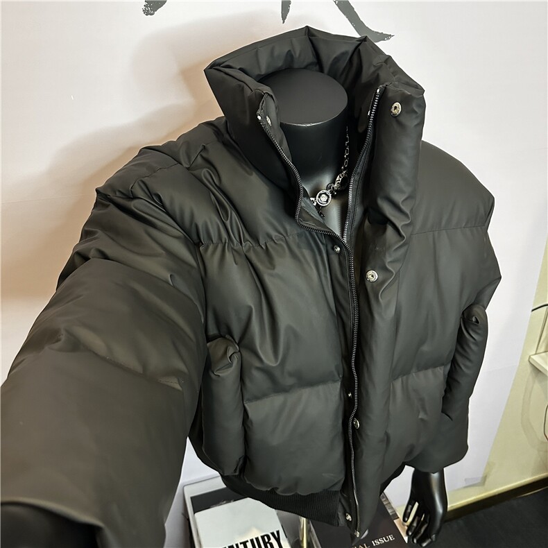 韩系新款立领短款面包服棉袄冬季宽松保暖纯色T126-P90,男装棉衣,星座1109-4