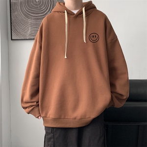 WY2224-P35 加绒款-P40 纯棉连帽卫衣男大码运动帽衫宽松薄外套男图片