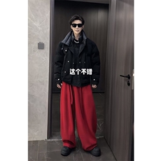 抖音冬季时尚美式假两件宽松棉服保暖棉衣男M221-P145(网图，男装棉衣，电商B267