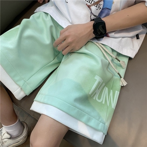 抖音品质港风夏季新款字母印花宽松五分裤B315-K24157-特p30控58图片