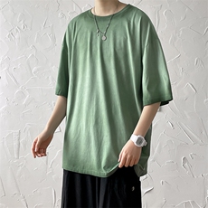 新款港风摆拍短袖T恤水洗做旧纯棉手感休闲宽松TC3100-P29，男装T恤，星座717