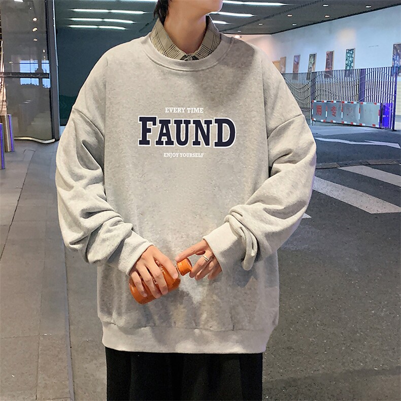 S6295-P28秋季圆领卫衣男大码韩版宽松长袖外套,男装卫衣,电商A040